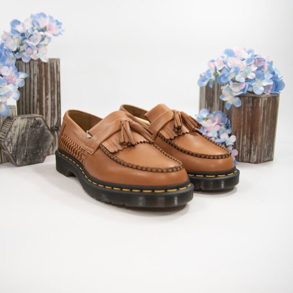Dr. Martens Adrian Woven British Tan Analine Loafer Oxford Shoes Size 8 NIB - Picture 2 of 10